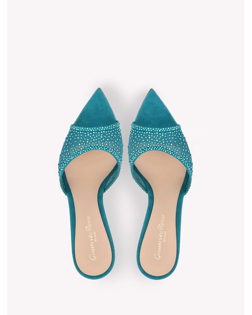 Gianvito Rossi Blue Rania Mule 85