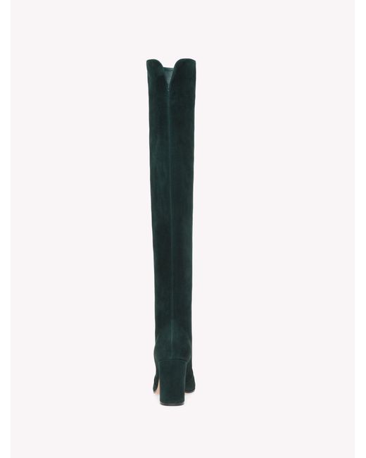 Gianvito Rossi Green Glen Cuissard, Boots, Suede