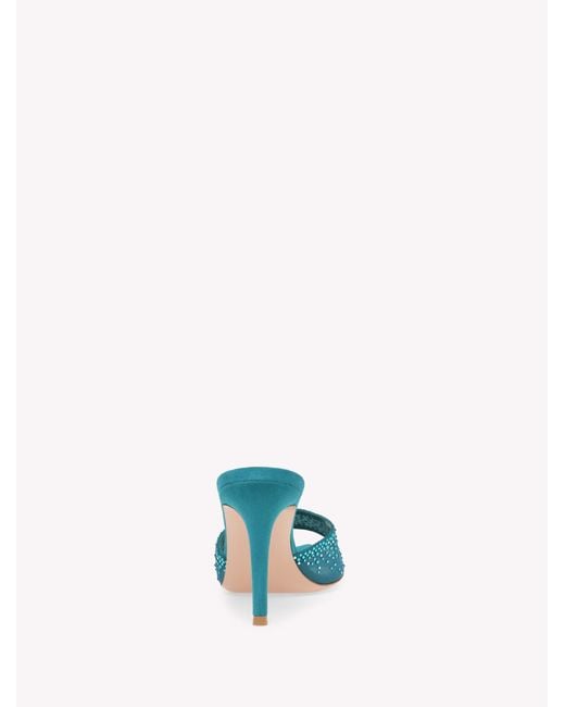 Gianvito Rossi Blue Rania Mule 85
