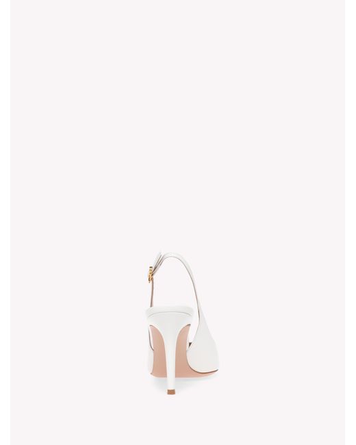 Gianvito Rossi Natural Ribbon Sling 85