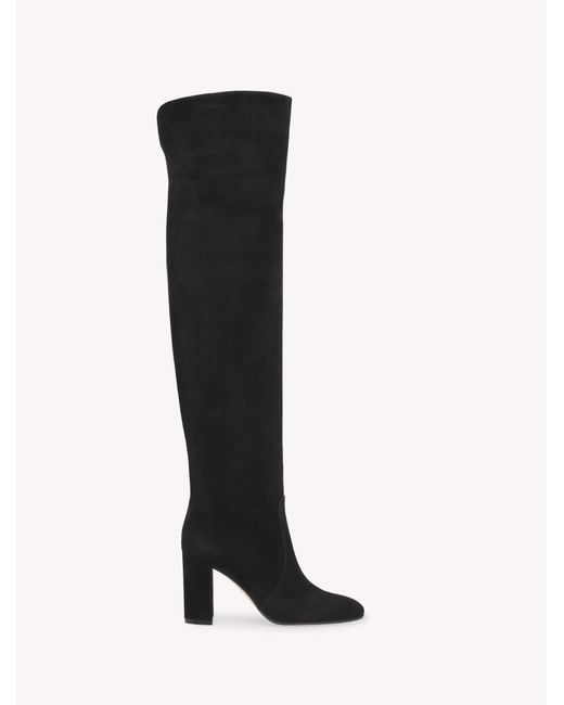 Gianvito Rossi Black Glen Cuissard, Suede