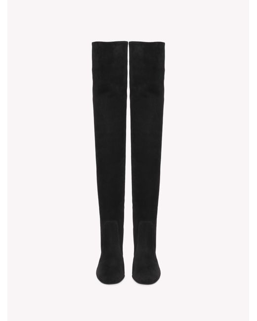 Gianvito Rossi Black Glen Cuissard, Suede
