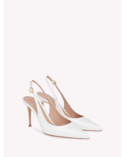 Gianvito Rossi Natural Ribbon Sling 85
