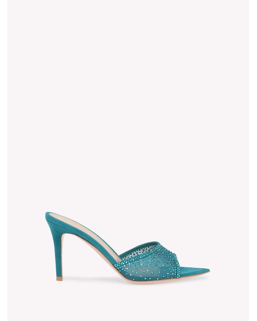 Gianvito Rossi Blue Rania Mule 85
