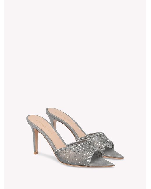Gianvito Rossi White Rania Mule 85