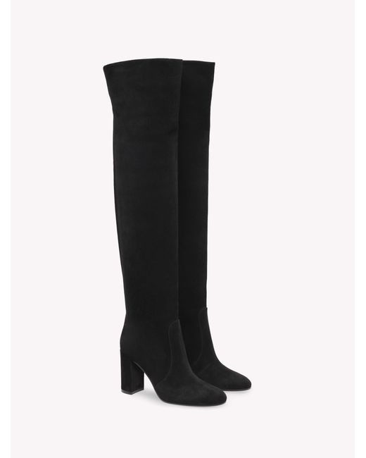 Gianvito Rossi Black Glen Cuissard, Suede
