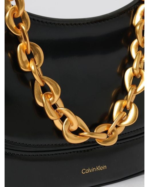 Calvin Klein Black Brushed Synthetic Leather Bag