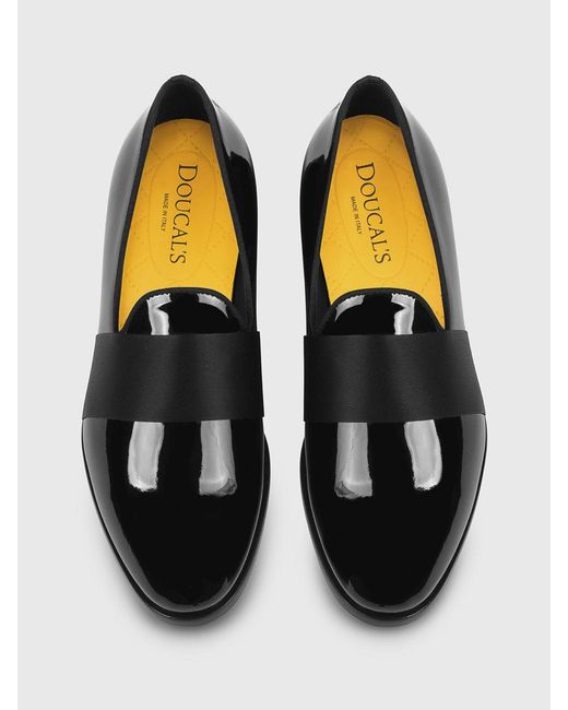 Doucal's White Patent Leather Loafers for men