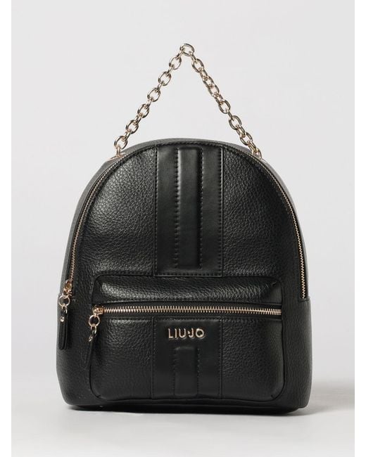 Liu Jo Black Faux Leather Backpack