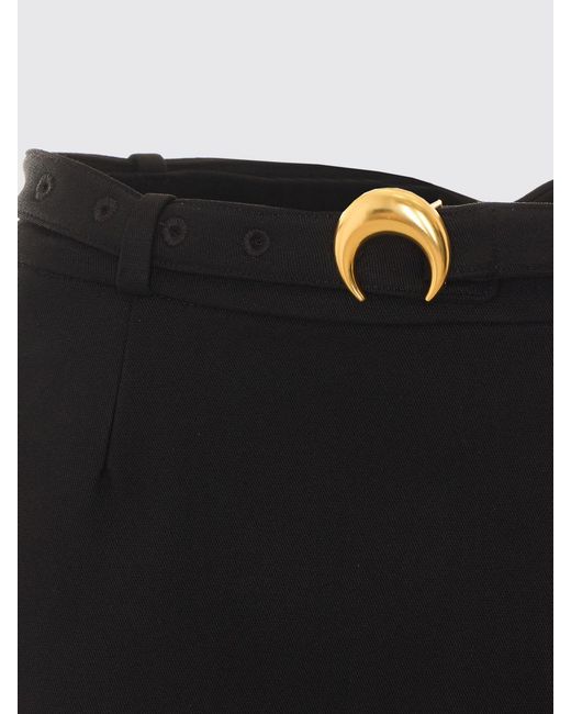 MARINE SERRE Black High-Waisted Viscose Shorts With Adjustable Belt