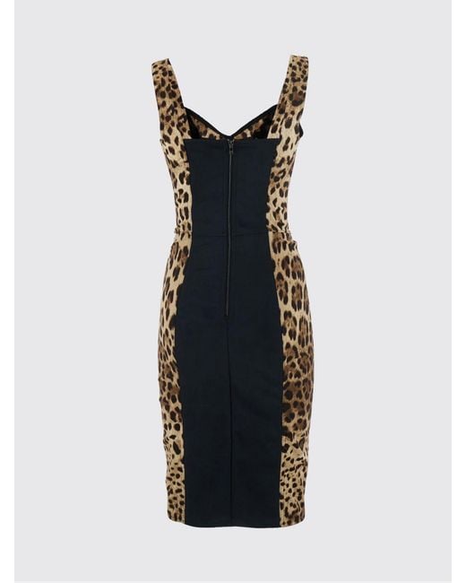Dolce & Gabbana White Dolce &Amp Gabbana Animalier Cady Bustier Midi Dress With Square Neckline