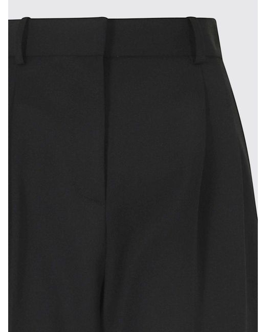 Elisabetta Franchi Black High-Waisted Cropped Wide-Leg Gabardine Trousers