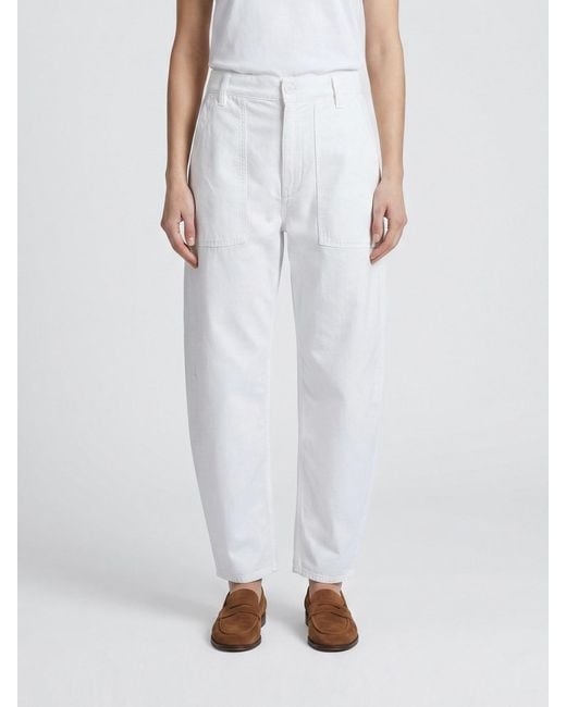 Polo Ralph Lauren White Cotton Baggy Trousers