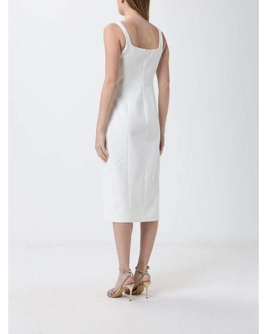 Blumarine White Crêpe Midi Dress