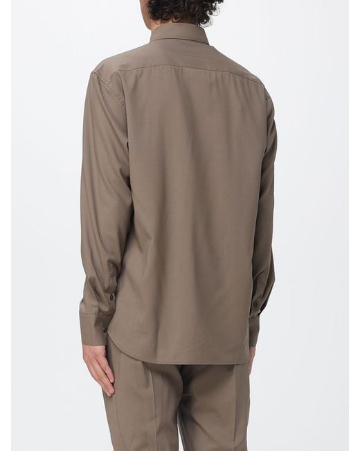 PT Torino Brown Classic Cotton Shirt for men