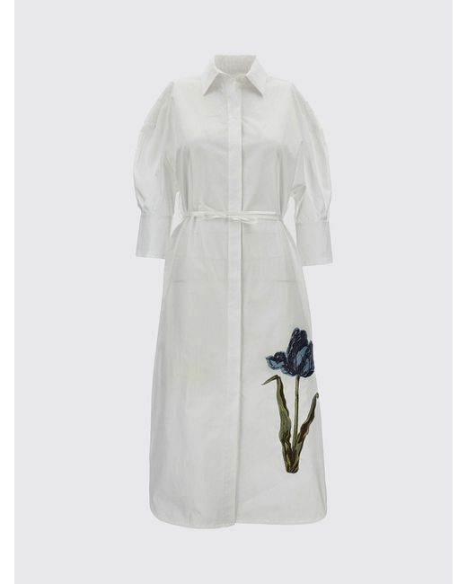 Erdem White Poplin Shirt Dress