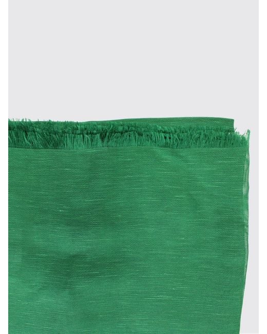 Max Mara Green Silk And Linen Stole By
