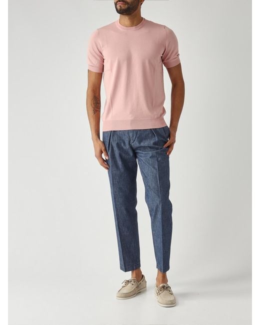 Briglia 1949 Blue Slim Fit Cotton Trousers for men
