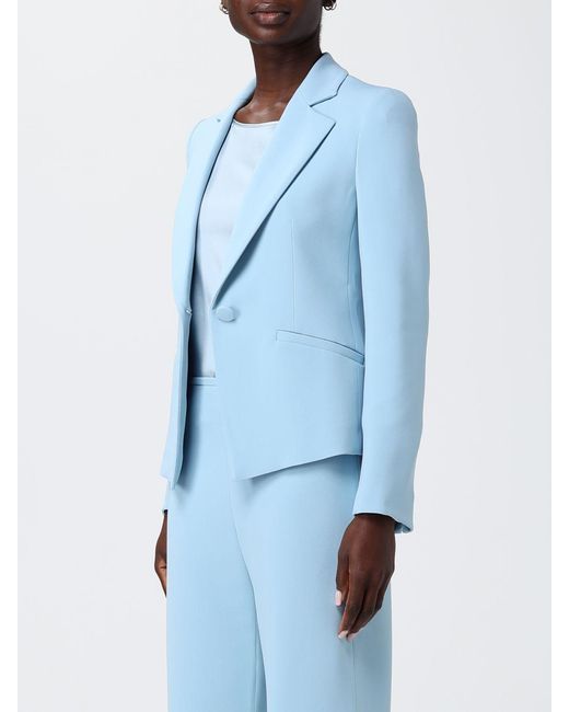 Emporio Armani Blue Single Breasted Viscose Blend Blazer