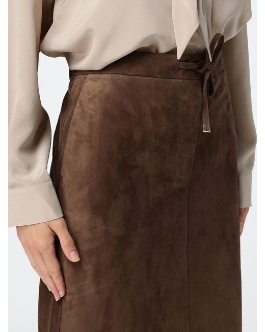 Max Mara Brown A-Line Midi Skirt