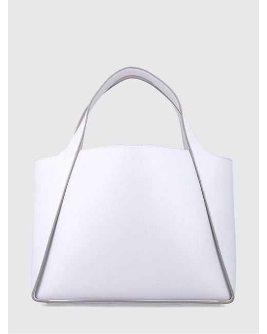 Stella McCartney Gray Faux Leather Bag With Micro Stud Logo