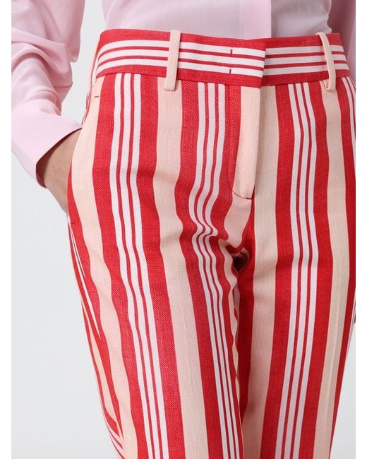 Ermanno Scervino Red Striped Skinny Pants