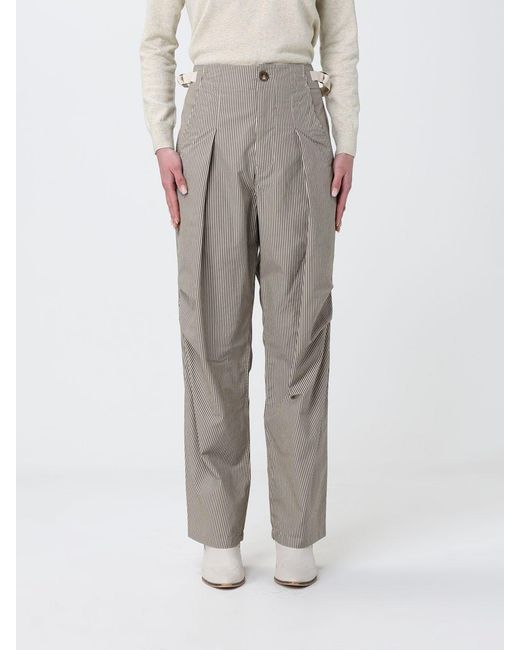Isabel Marant Gray Ceryne Striped Cotton Trousers