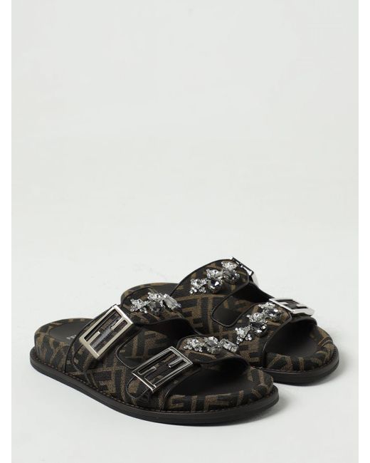 Sandalias de tacón Fendi de color Black