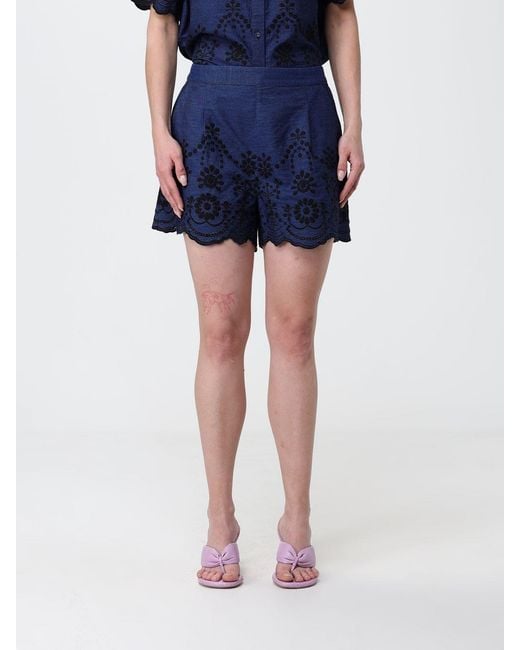 Mc2 Saint Barth Blue Striped Cotton Shorts