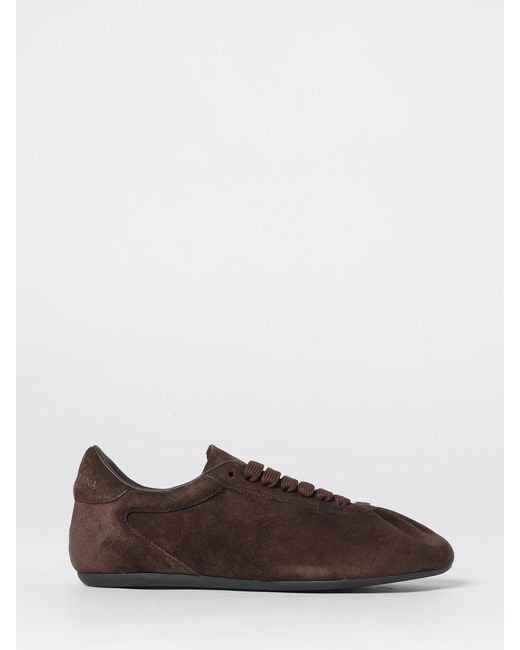 Dolce & Gabbana Brown Dolce &Amp Gabbana Suede Low-Top Sneakers With Embossed Logo
