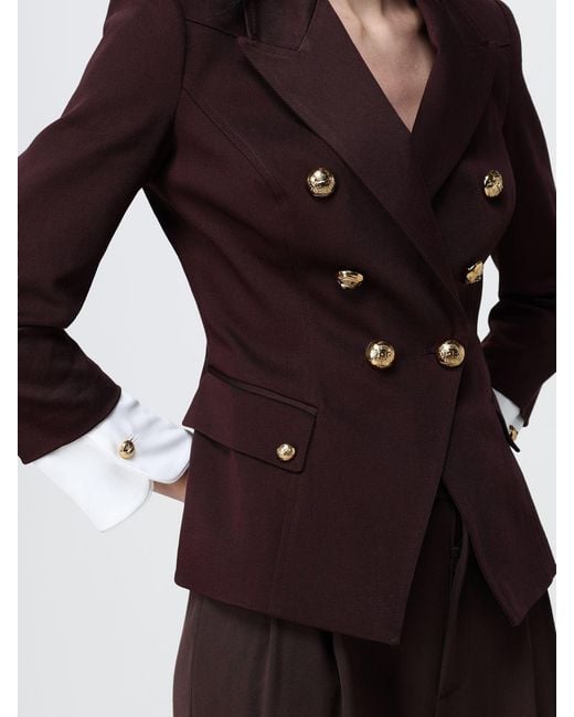 Elisabetta Franchi Red Double-Breasted Blazer