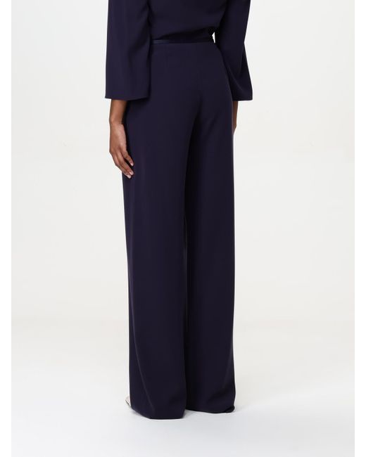 Emporio Armani Blue Wide Leg Crepe Pants