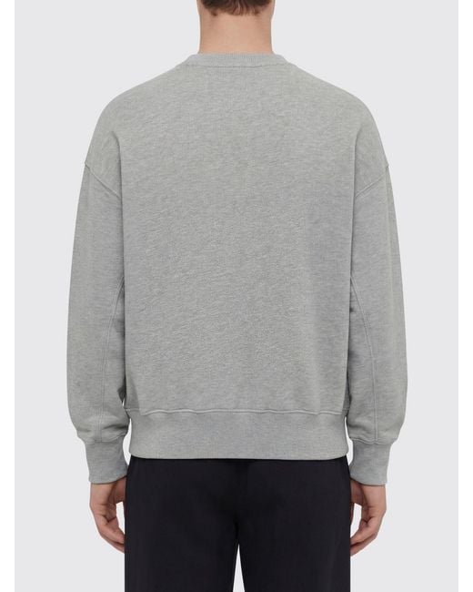 Autry Gray Cotton Crewneck Sweatshirt With Logo for men