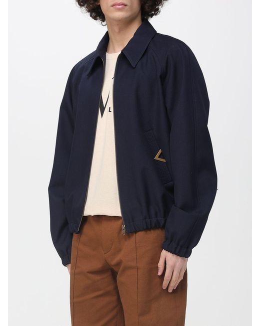 Valentino Blue Vlogo Wool Blend Jacket for men