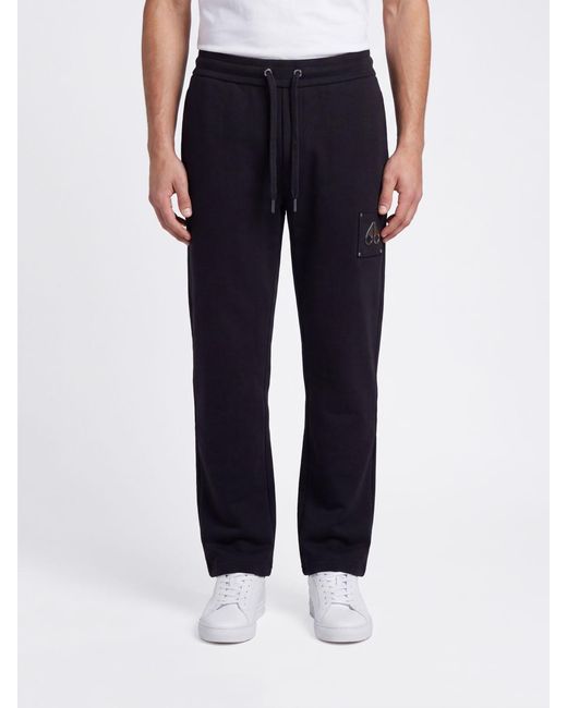 Moose Knuckles Blue Cotton Jogging Trousers With Drawstring And Contrast Logo for men