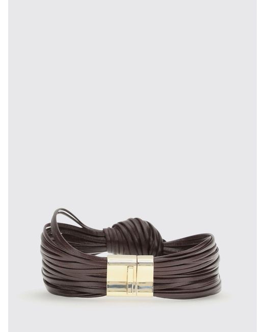 Bottega Veneta Brown Knot Multi-Strand Leather And Bracelet