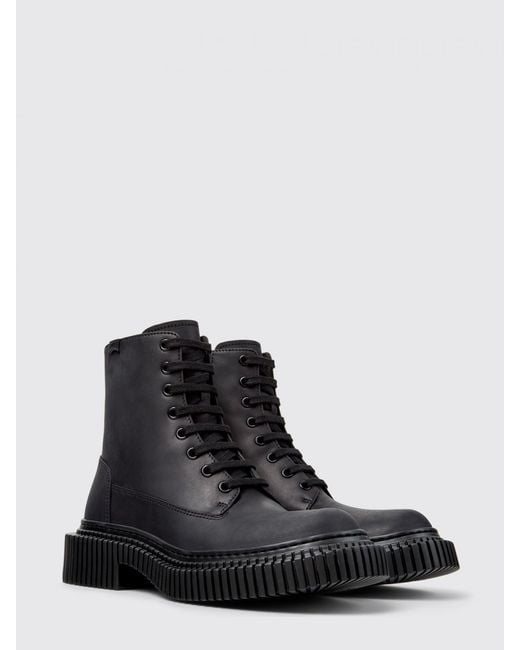 Camper Black Pix Berlin Nubuck Ankle Boots