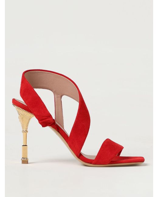 Balmain Red Heeled Sandals