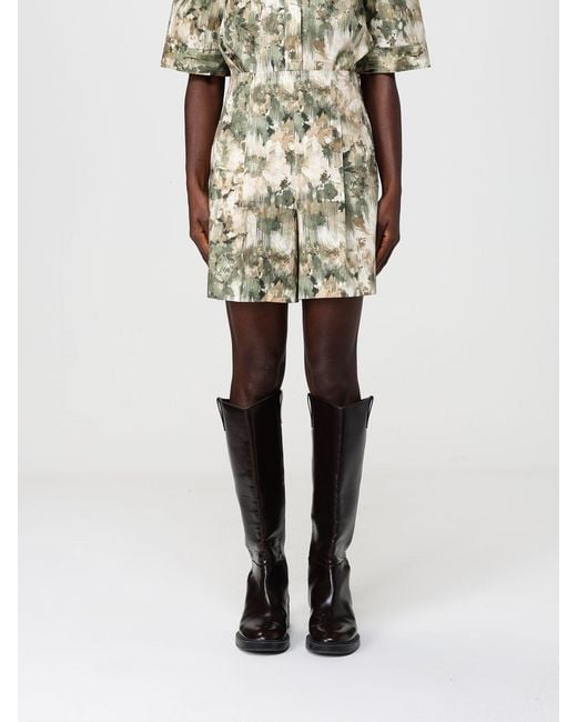 Max Mara Green Printed Cotton Shorts