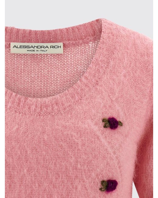 Alessandra Rich Pink Mohair Sweater