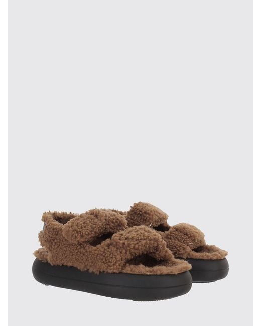 Moon Boot Brown Shearling Sandal