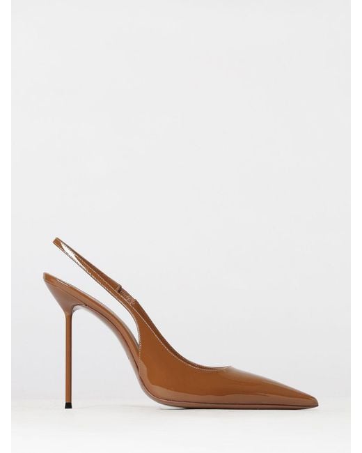 Paris Texas Brown Lidia Patent Leather Slingback Pumps