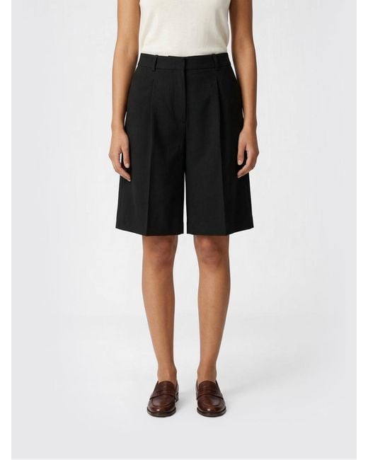Totême  Black Linen Blend Tailored Shorts