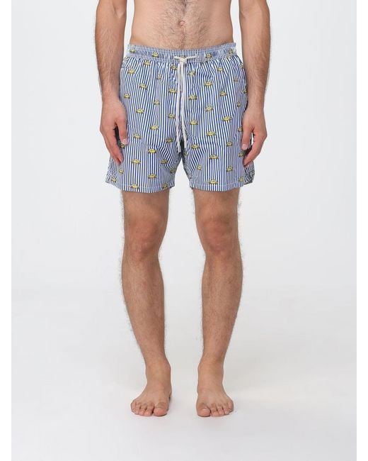 Mc2 Saint Barth Blue Printed Boxer Swim Trunks for men