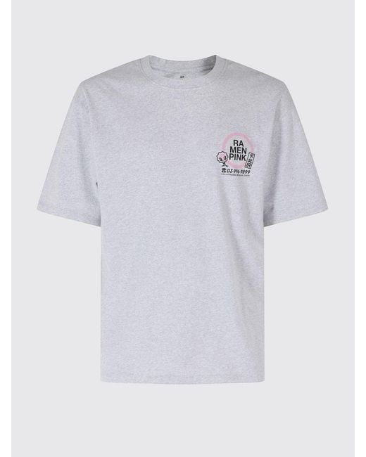 Edwin Gray Printed Cotton T-Shirt for men