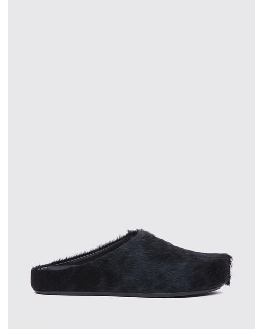 Marni White Fur Sabots for men