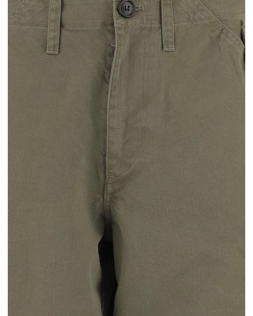 Burberry Green Cotton Cargo Trousers for men