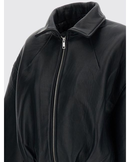 ROTATE BIRGER CHRISTENSEN Blue Cropped Relaxed-Fit Sheepskin Leather Shirt Jacket