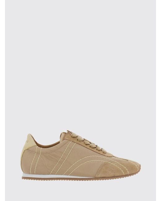 Totême Natural Bicolor Recycled Nylon And Suede Sneakers