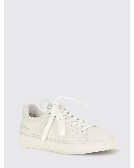 Balmain White B-Court Leather Sneakers